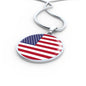 Us Flag Necklace United States Flag Stainless Steel or 18k Gold 18-22" - Express Your Love Gifts