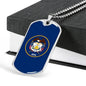 Utah Flag Pendant Stainless Steel or 18k Gold Dog Tag Necklace 24" Chain - Express Your Love Gifts