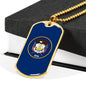Utah Flag Pendant Stainless Steel or 18k Gold Dog Tag Necklace 24" Chain - Express Your Love Gifts
