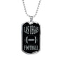 Las Vegas Dog Tag Fan Necklace Dog Tag Stainless Steel or 18k Gold 24" Chain" - Express Your Love Gifts