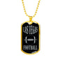 Las Vegas Dog Tag Fan Necklace Dog Tag Stainless Steel or 18k Gold 24" Chain" - Express Your Love Gifts