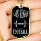 Las Vegas Dog Tag Fan Necklace Dog Tag Stainless Steel or 18k Gold 24" Chain" - Express Your Love Gifts