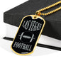Las Vegas Dog Tag Fan Necklace Dog Tag Stainless Steel or 18k Gold 24" Chain" - Express Your Love Gifts
