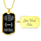 Las Vegas Dog Tag Fan Necklace Dog Tag Stainless Steel or 18k Gold 24" Chain" - Express Your Love Gifts