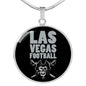 Las Vegas Football Circle Pendant Football Fan Necklace Stainless Steel or 18k Gold 18-22" - Express Your Love Gifts