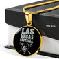 Las Vegas Football Circle Pendant Football Fan Necklace Stainless Steel or 18k Gold 18-22" - Express Your Love Gifts