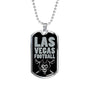 Las Vegas Football Dog Tag Fan Necklace Dog Tag Stainless Steel or 18k Gold 24" Chain" - Express Your Love Gifts