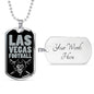Las Vegas Football Dog Tag Fan Necklace Dog Tag Stainless Steel or 18k Gold 24" Chain" - Express Your Love Gifts