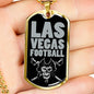 Las Vegas Football Dog Tag Fan Necklace Dog Tag Stainless Steel or 18k Gold 24" Chain" - Express Your Love Gifts