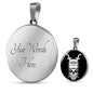 Vegas SugarSkull Circle Pendant Football Fan Necklace Stainless Steel or 18k Gold 18-22" - Express Your Love Gifts