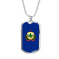Vermont Flag Pendant Stainless Steel or 18k Gold Dog Tag Necklace 24" Chain - Express Your Love Gifts