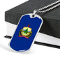 Vermont Flag Pendant Stainless Steel or 18k Gold Dog Tag Necklace 24" Chain - Express Your Love Gifts