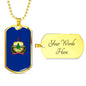 Vermont Flag Pendant Stainless Steel or 18k Gold Dog Tag Necklace 24" Chain - Express Your Love Gifts