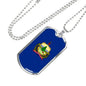 Vermont Flag Pendant Stainless Steel or 18k Gold Dog Tag Necklace 24" Chain - Express Your Love Gifts