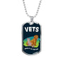 Vets Make It Better Vet Necklace Stainless Steel or 18k Gold Dog Tag W 24" - Express Your Love Gifts