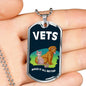 Vets Make It Better Vet Necklace Stainless Steel or 18k Gold Dog Tag W 24" - Express Your Love Gifts