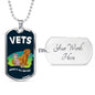 Vets Make It Better Vet Necklace Stainless Steel or 18k Gold Dog Tag W 24" - Express Your Love Gifts