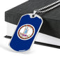 Virginia Flag Pendant Stainless Steel or 18k Gold Dog Tag Necklace 24" Chain - Express Your Love Gifts