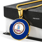 Virginia State Flag Necklace Stainless Steel or 18k Gold Circle Pendant 18-22" - Express Your Love Gifts