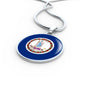 Virginia State Flag Necklace Stainless Steel or 18k Gold Circle Pendant 18-22" - Express Your Love Gifts