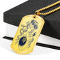 Virgo Constellation Horoscope Zodiac Dog Tag Stainless Steel or 18k Gold 24" Chain - Express Your Love Gifts