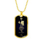 Virgo Constellation Horoscope Zodiac Necklace 18k Gold Stainless Steel Dog Tag 24"-Express Your Love Gifts