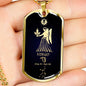 Virgo Constellation Horoscope Zodiac Necklace 18k Gold Stainless Steel Dog Tag 24"-Express Your Love Gifts
