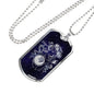 Virgo Necklace Constellation Night Sky Stainless Steel or 18k Gold Dog Tag 24" - Express Your Love Gifts