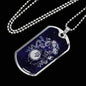 Virgo Necklace Constellation Night Sky Stainless Steel or 18k Gold Dog Tag 24" - Express Your Love Gifts