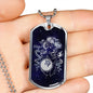 Virgo Necklace Constellation Night Sky Stainless Steel or 18k Gold Dog Tag 24" - Express Your Love Gifts