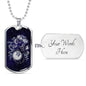 Virgo Necklace Constellation Night Sky Stainless Steel or 18k Gold Dog Tag 24" - Express Your Love Gifts