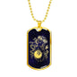 Virgo Necklace Constellation Night Sky Stainless Steel or 18k Gold Dog Tag 24" - Express Your Love Gifts