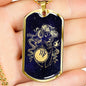 Virgo Necklace Constellation Night Sky Stainless Steel or 18k Gold Dog Tag 24" - Express Your Love Gifts