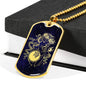 Virgo Necklace Constellation Night Sky Stainless Steel or 18k Gold Dog Tag 24" - Express Your Love Gifts