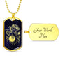 Virgo Necklace Constellation Night Sky Stainless Steel or 18k Gold Dog Tag 24" - Express Your Love Gifts
