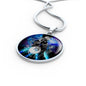 Virgo Purple Galaxy Zodiac Necklace Stainless Steel or 18k Gold Circle Pendant - Express Your Love Gifts