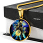Virgo Purple Galaxy Zodiac Necklace Stainless Steel or 18k Gold Circle Pendant - Express Your Love Gifts