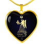 Virgo Sign Zodiac Necklace 18k Gold Heart Stainless Steel 18-22"-Express Your Love Gifts