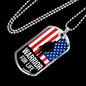 Warrior For Life American Flag Patriotic Soldier Necklace Stainless Steel or 18k Gold Dog Tag 24" Chain-Express Your Love Gifts