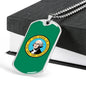 Washington Flag Pendant Stainless Steel or 18k Gold Dog Tag Necklace 24" Chain - Express Your Love Gifts