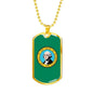 Washington Flag Pendant Stainless Steel or 18k Gold Dog Tag Necklace 24" Chain - Express Your Love Gifts