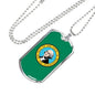 Washington Flag Pendant Stainless Steel or 18k Gold Dog Tag Necklace 24" Chain - Express Your Love Gifts