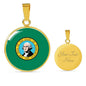 Washington State Flag Necklace Stainless Steel or 18k Gold Circle Pendant 18-22" - Express Your Love Gifts