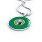 Washington State Flag Necklace Stainless Steel or 18k Gold Circle Pendant 18-22" - Express Your Love Gifts
