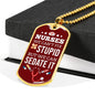 We Can Sedate Rn Necklace Stainless Steel or 18k Gold Dog Tag W 24"-Express Your Love Gifts
