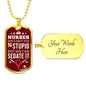 We Can Sedate Rn Necklace Stainless Steel or 18k Gold Dog Tag W 24"-Express Your Love Gifts