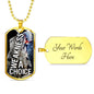 Weakness Is A Choice Necklace Stainless Steel or 18k Gold Dog Tag 24" Chain-Express Your Love Gifts