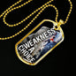 Weakness Is A Choice Necklace Stainless Steel or 18k Gold Dog Tag 24" Chain-Express Your Love Gifts