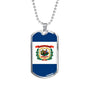 West Virginia Flag Pendant Stainless Steel or 18k Gold Dog Tag Necklace 24" Chain - Express Your Love Gifts
