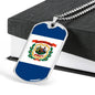 West Virginia Flag Pendant Stainless Steel or 18k Gold Dog Tag Necklace 24" Chain - Express Your Love Gifts